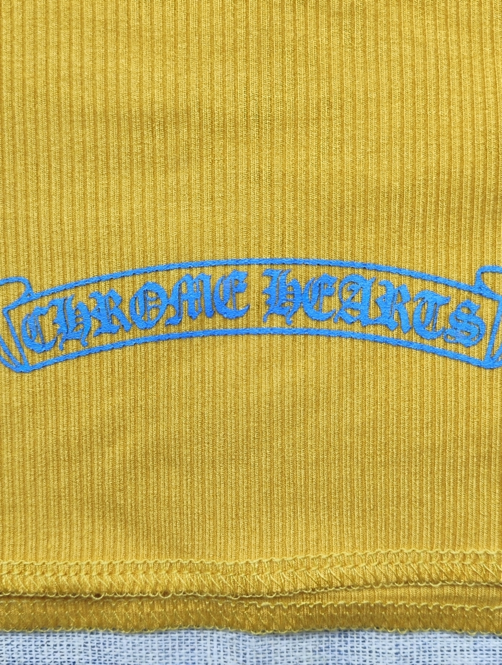 Yellow Graphic Tank Top with Blue Accents - Picture 7 of 8